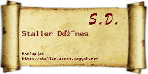 Staller Dénes névjegykártya