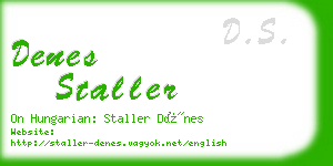 denes staller business card